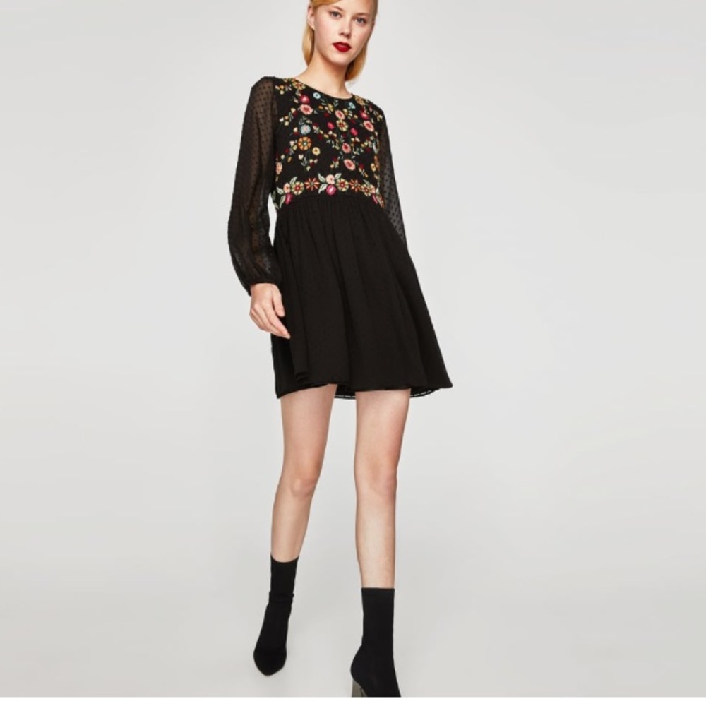 Embroidered Zara dress NWT!